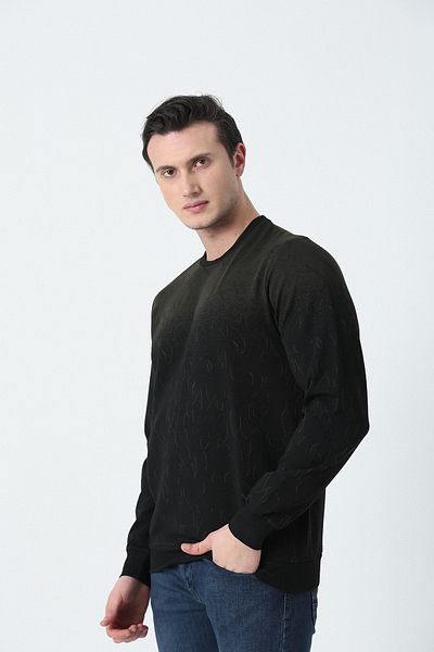 Brothers Hanorac din jacquard cu textura moale, cu decolteu triplu, pentru bărbați, Forest