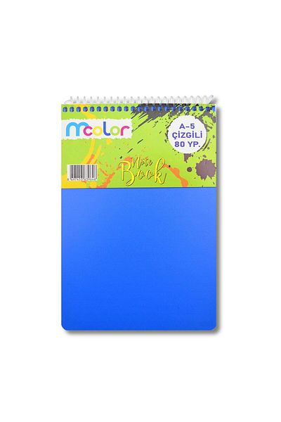 mcolor A5 80 Sheets - Spiral Memo Pad Striped Plastic Cover