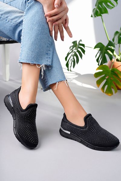 Nexs Pantofi ortopedici cu talpă joasă Black Full Stone de damă