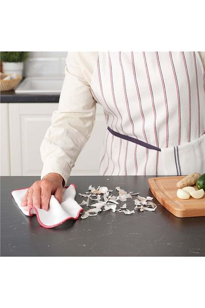 IKEA Hıldegun White-red 25x25 Cm X 2 Pieces Cleaning Cloth
