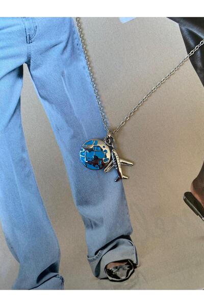 Fiamoss Rodyum Kaplama Seyahat Charm Kolye - Charm Kolye