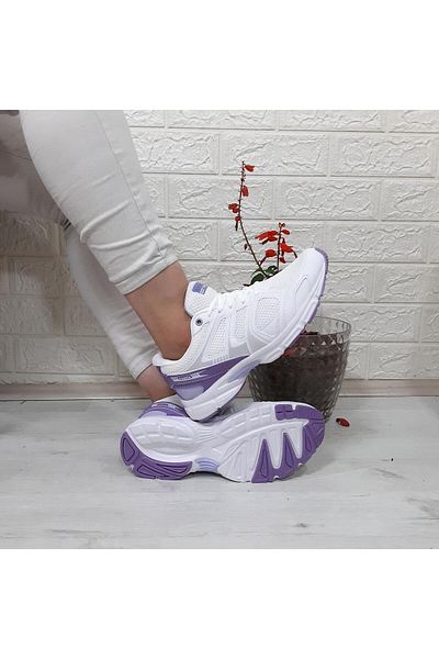 Kinetix Arion White-Purple Color Fuspet Athletic Running Sneakers