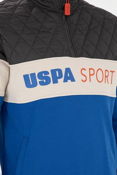 U.S. Polo Assn. Men's Stand Collar Saksblue Sweatshirt