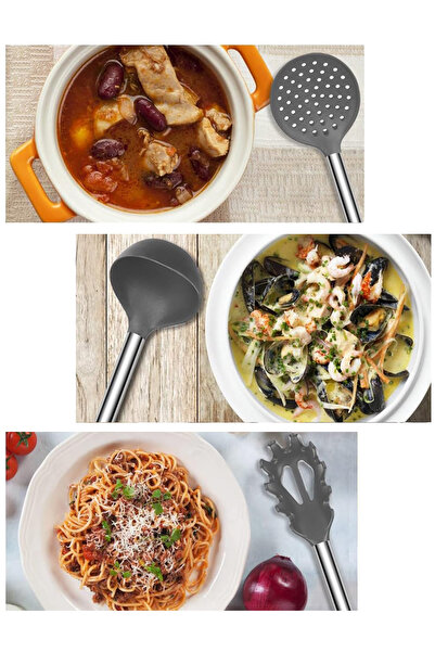 valletta Guojin Gray Kitchen Set - 26 Pieces Stainless Steel and Silicone Spatula