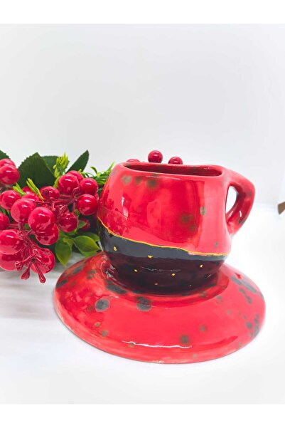 Libra Seramik El Yapımı Özel Tasarım Seramik Tabağı Çift Taraflı Kullanılabil...