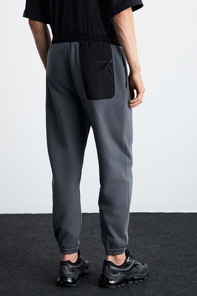 GRIMELANGE Ludwig Men's Cotton-Polyester Gray Sweatpants