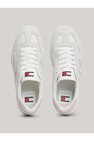 Tommy Hilfiger Beyaz-Pembe Kadın Deri Sneaker EN0EN02612TH2