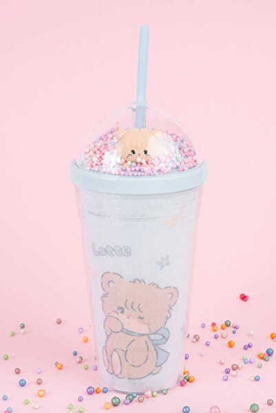 Miniso Mikko Lisanslı Pipetli Figürlü Kapaklı Plastik Şişe (480ml)