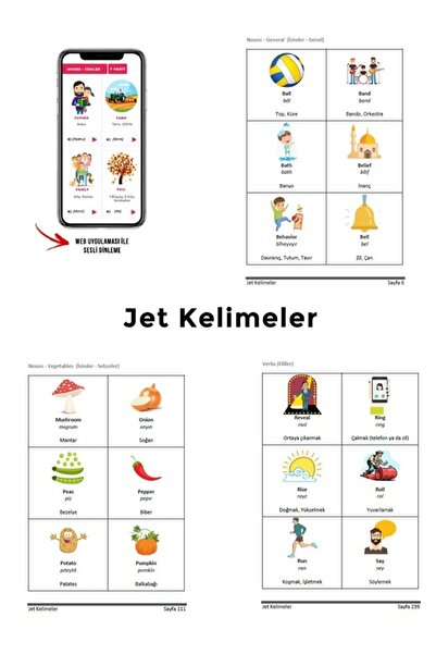 Bayhan Yayıncılık Memory Techniques - Jet English - Jet Words and Mobile Application (English Teached Set)