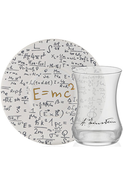 Decorium Iconic Einstein 100 ml 4 Parça 2 Kişilik Cam Çay Takımı 9-01110264