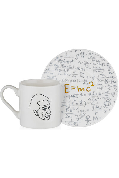 Decorium Einstein 85ml 4 Pieces - 2-person Porcelain Coffee Cup Set 9- 01120230