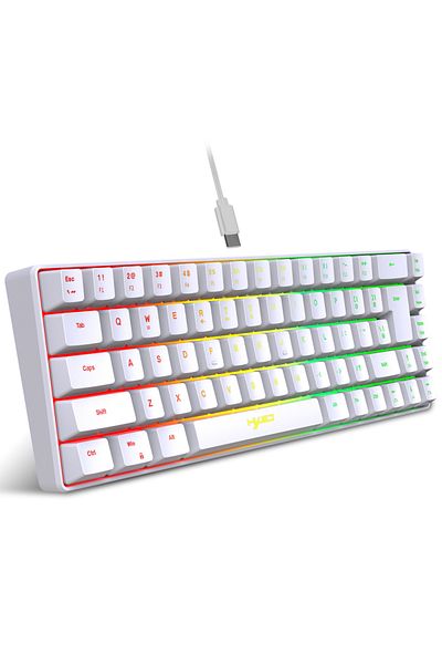 Choice لوحة مفاتيح ألعاب 68 مفتاحًا سلكية USB محمولة بإضاءة خلفية 20 RGB لأجهزة الكمبيوتر المحمولة التي تعمل بنظام Windows