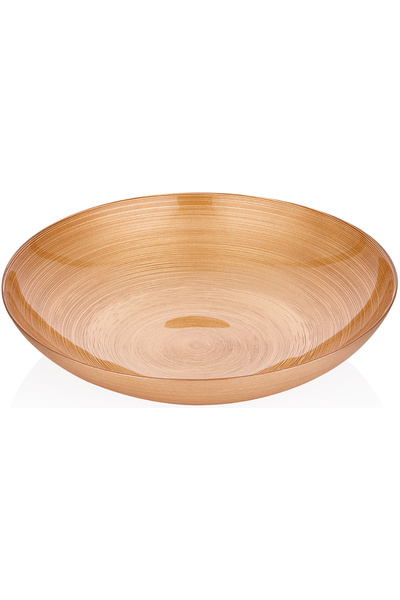 Decorium Joy 30 سم كهرماني مزخرف - وعاء فواكه زجاجي 9- 03010195