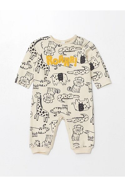 LC Waikiki Lcw Baby Printed Crew Neck Printed Baby Boy Romper