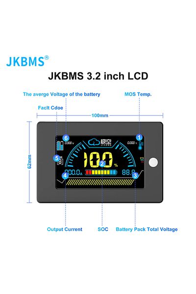 Choice Jk-3.2lcd Jkbms Smart Bms Lcd Display 3.2 Inch Lithium Battery Smart Bms Accessories Intelligent Bat