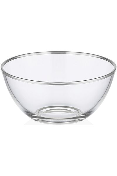Decorium Dalia Platinum 23.5 Cm Gilt Glass Bowl - 9- 01070073