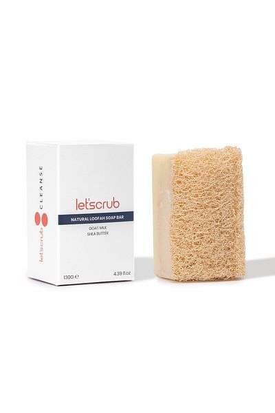 LET'SCRUB Natural Pumpkin Fiber Goat Milk Soap - Moisture Bomb Enriched with Shea Butter 130 GR