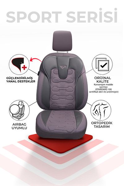 Panda Kılıf PANDA SPORT SERIES JACQUARD FABRIC CAR SEAT COVER - FULL SET