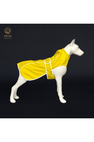 Choice معطف مطري للكلاب أصفر مقاوم للماء مقاس XXL مزود بشرائط عاكسة وغطاء رأس...