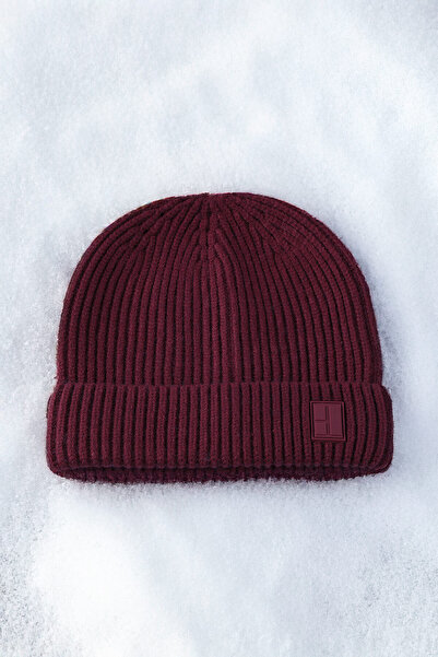 Hatemoğlu Burgundy Plain Knitted Beanie