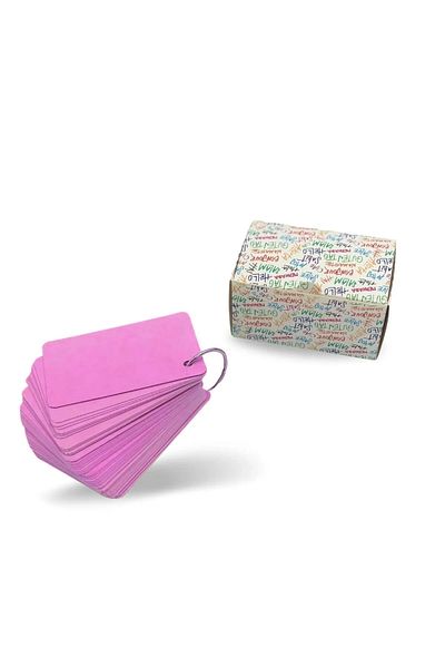 Copyder Pink Note Cards Metal Ring Flash Cards 50 Pieces