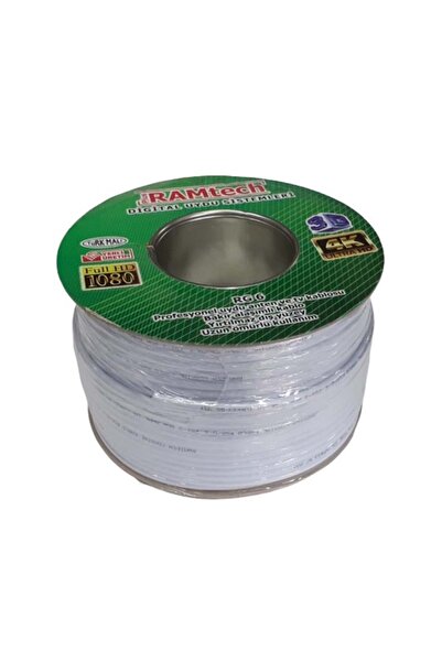 REWEL RAMTECH ÇİFT FOLYOLU 80 TELLİ TRİSHİELD RG-6 U UYDU ANTEN KABLOSU 100 M...