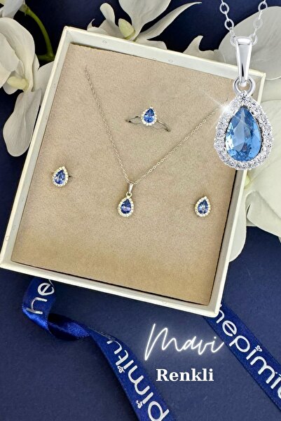 Hepimitu Damla Taşlı Altın Set 14 Ayar