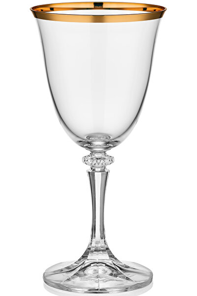 Decorium Dalia 24 Ayar Altın Yaldızlı 200 ml 6 Parça Cam Kırmızı Şarap Kadehi 9-01020004