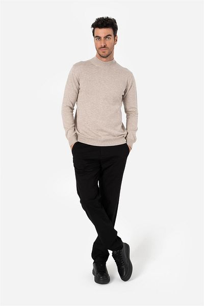 Brothers Ανδρικό πουλόβερ Basic Knitwear - Μισό ζιβάγκο, Χρώμα πέτρας Pisca B05.242.545