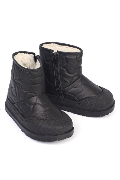 Bebbini Heat-Siyah Kürklü Hakiki Deri  Çocuk Bot