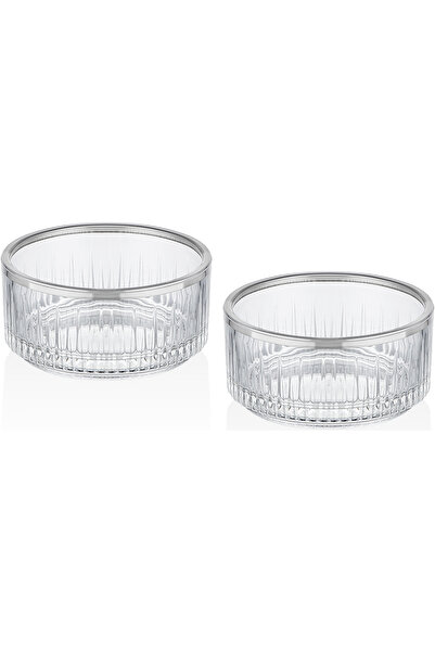 Decorium Accademia Platin Yaldızlı 9 Cm 2 Parça Cam Kase 9-01070064