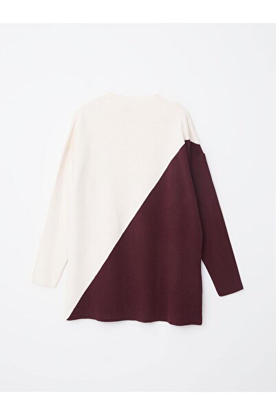 LC Waikiki Lcwaikiki Classic Half Turtleneck Color-Blocking Women's Knitwear Tunic