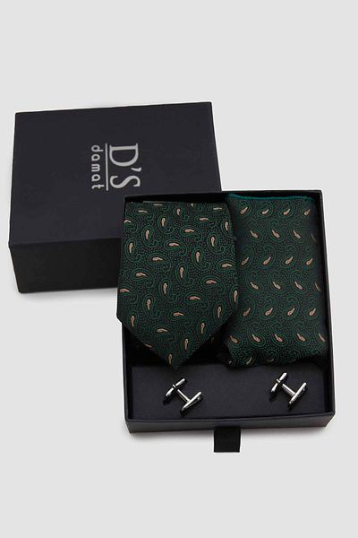 D'S Damat Стандартни комплекти аксесоари за вратовръзка-носна кърпа-копче за ръкавели