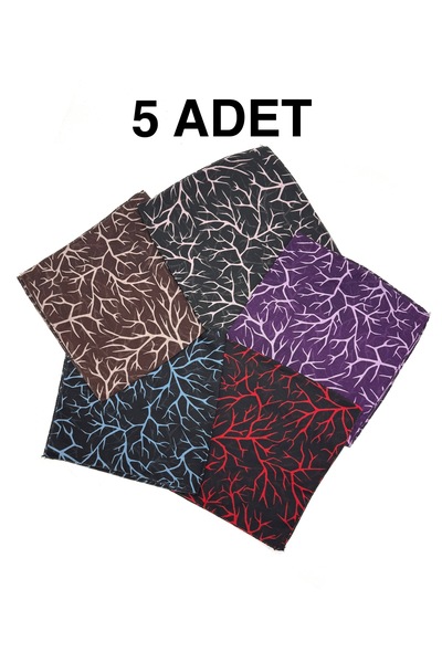 nazipek مجموعة من 5 أوشحة باندانا قطنية مختلطة مقاس 55 × 55 سم هدية هندسية با...