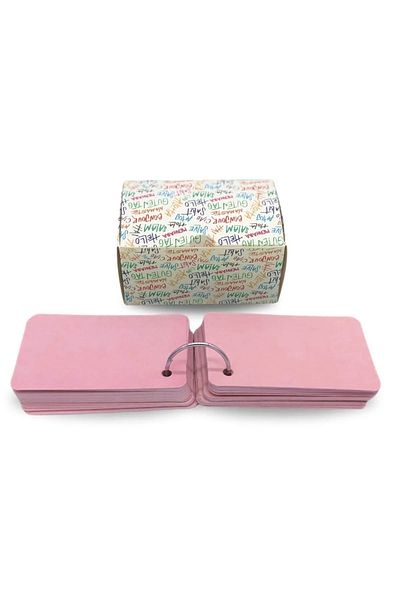 Copyder Pastel Lilac Flash Cards - Metal Ring Note Card 50 Pieces