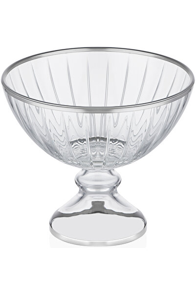 Genel Markalar Decorium Accademia Platin Yaldızlı 15,5 Cm Ayaklı Cam Kase 9-0...