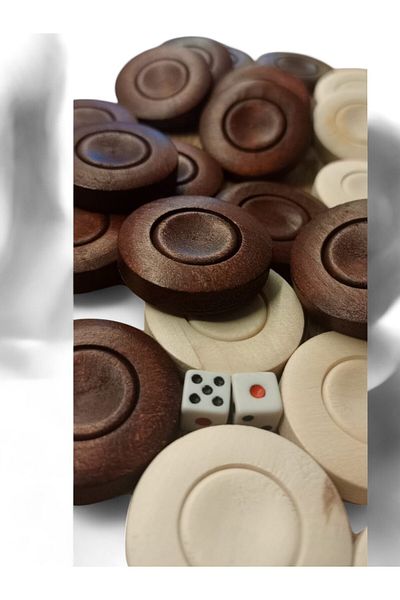 SİMYA OYUN ALETLERİ "Değersizi Değerli Kılar" Alchemy Wood Boxwood Backgammon Scale (35mm)