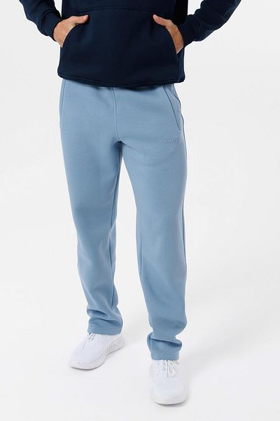 Escetic Light Blue Comfortable Fit 3 Thread Fleece Inside Winter Thick Men's Sweatpants B1590