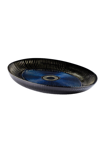 Madame Coco Bernis Oval Plate - Navy Blue
