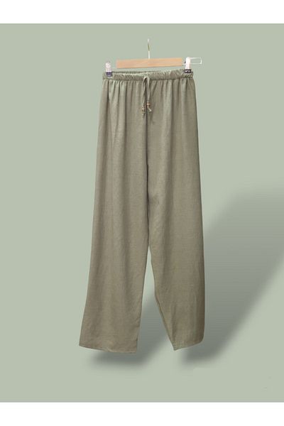 ENDAMIM Plus Size ComfortaBle Linen Trousers - No Pockets and Elastic Waist Size 40-50
