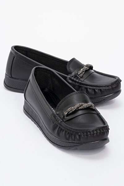Ccway Crne Sa kamenim detaljima ženske cipele za slobodno vreme - koža