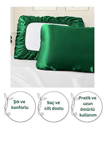 PratikDikisco Zelena satenska jastučnica 50x70 cm 1 komad