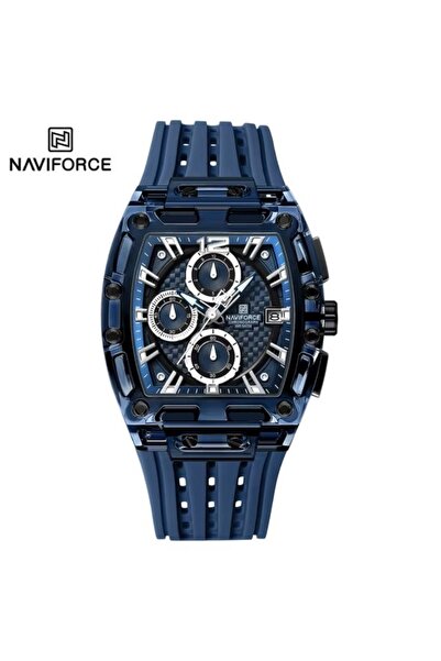 Naviforce Analog Silikon Kayış Erkek Kol Saati NF7105 Lacivert