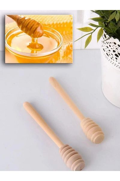 Vetrilexhome 4 قطع إنتاج خاص 16 سم ملعقة عسل خشبية طبيعية مصنوعة يدويًا، 4 قطع ملعقة عسل خشبية أدوات المطبخ