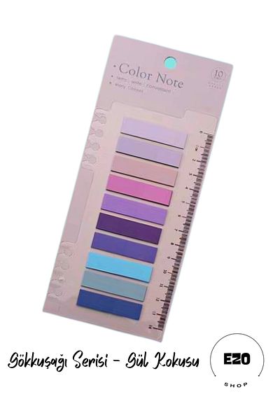 EZOSHOP Post-it Sticky Notes Transparent Colorful Sticky Notepad Label Note Bookmarks 200 Sheets Rose Scent