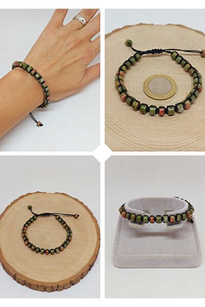 Yasamtohumu Унакіт камінь Рондела Різання Макроме Дизайн Унісекс Браслет (49340)