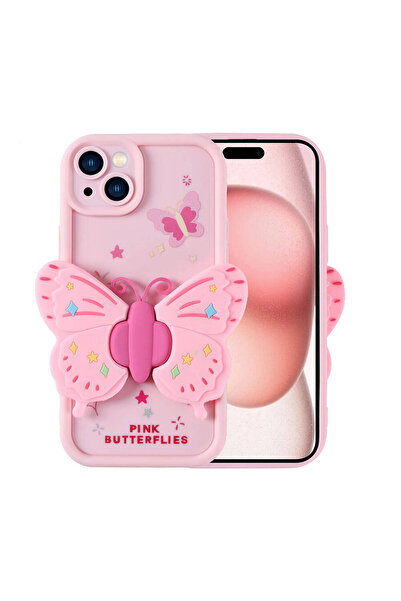 HTstore iPhone Compatible 15 Case Camera Protected Figure Designed Zore Kapya Cover