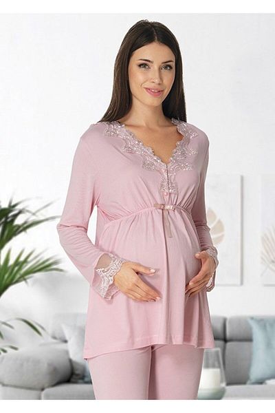 by İGP Women's Maternity Maternity Cotton Long Sleeve Pajamas Set
