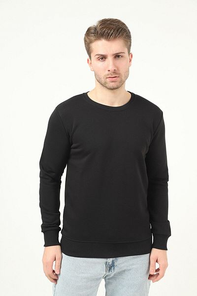 DK DAKSEL Special Product Relaxed Fit Black Men's Sweatshirt
