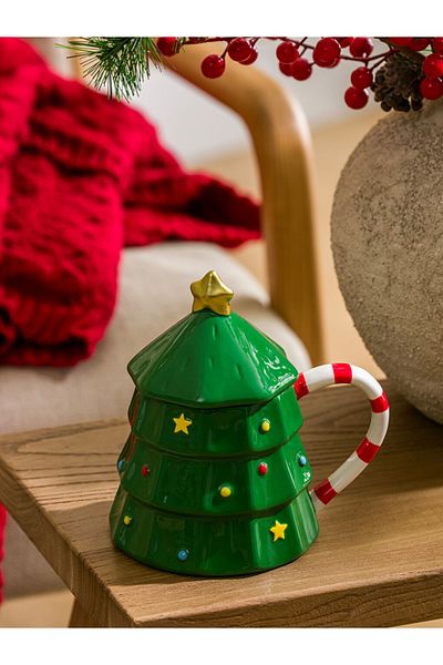 LC Waikiki New Collection Green Christmas Themed Ceramic Mug 407 ml City